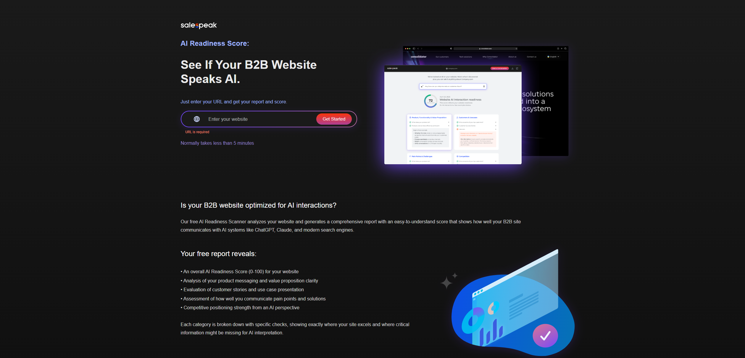 Salespeak AI Website Grader logo