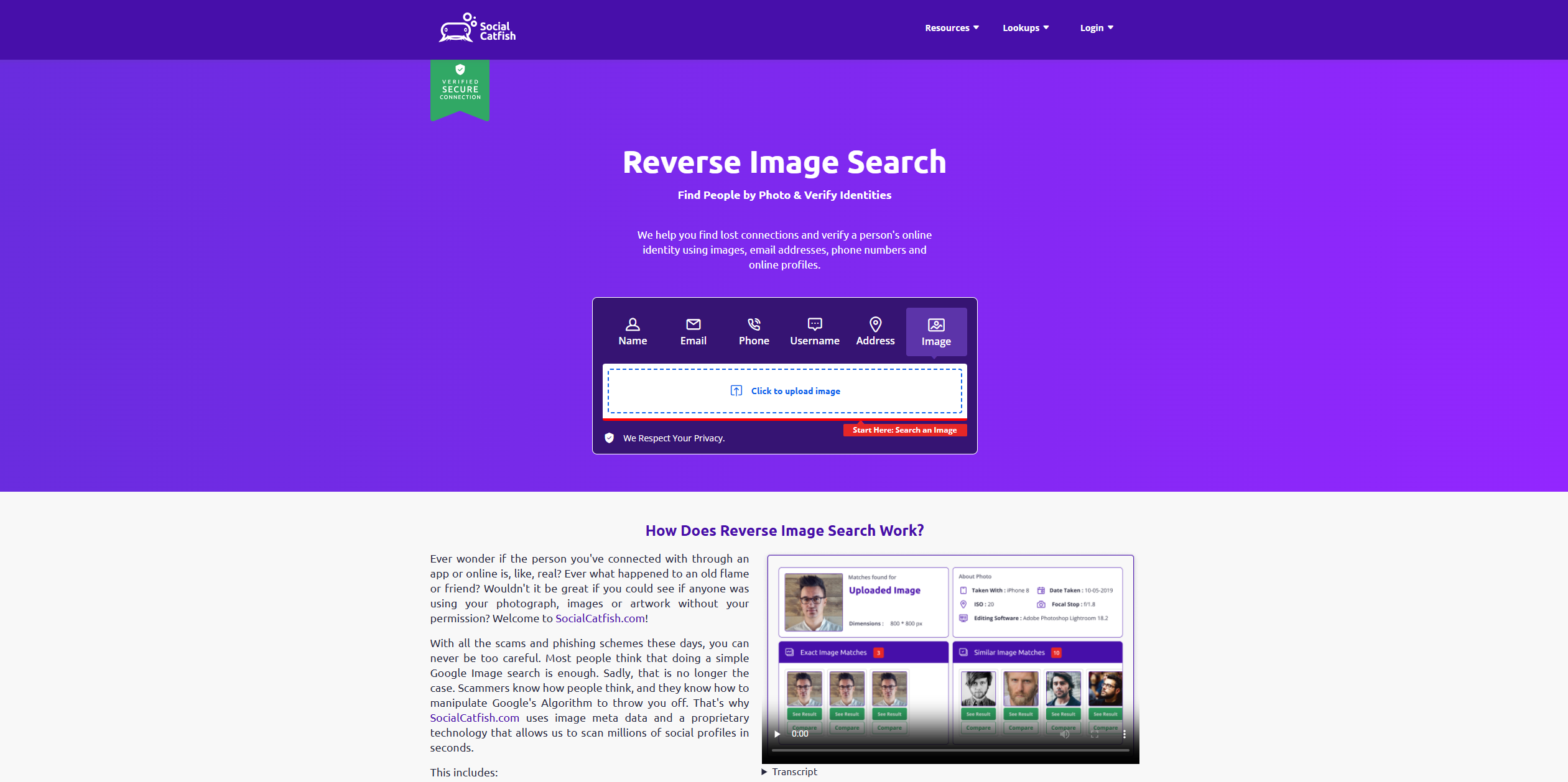 Social Catfish Reverse Image Search logo