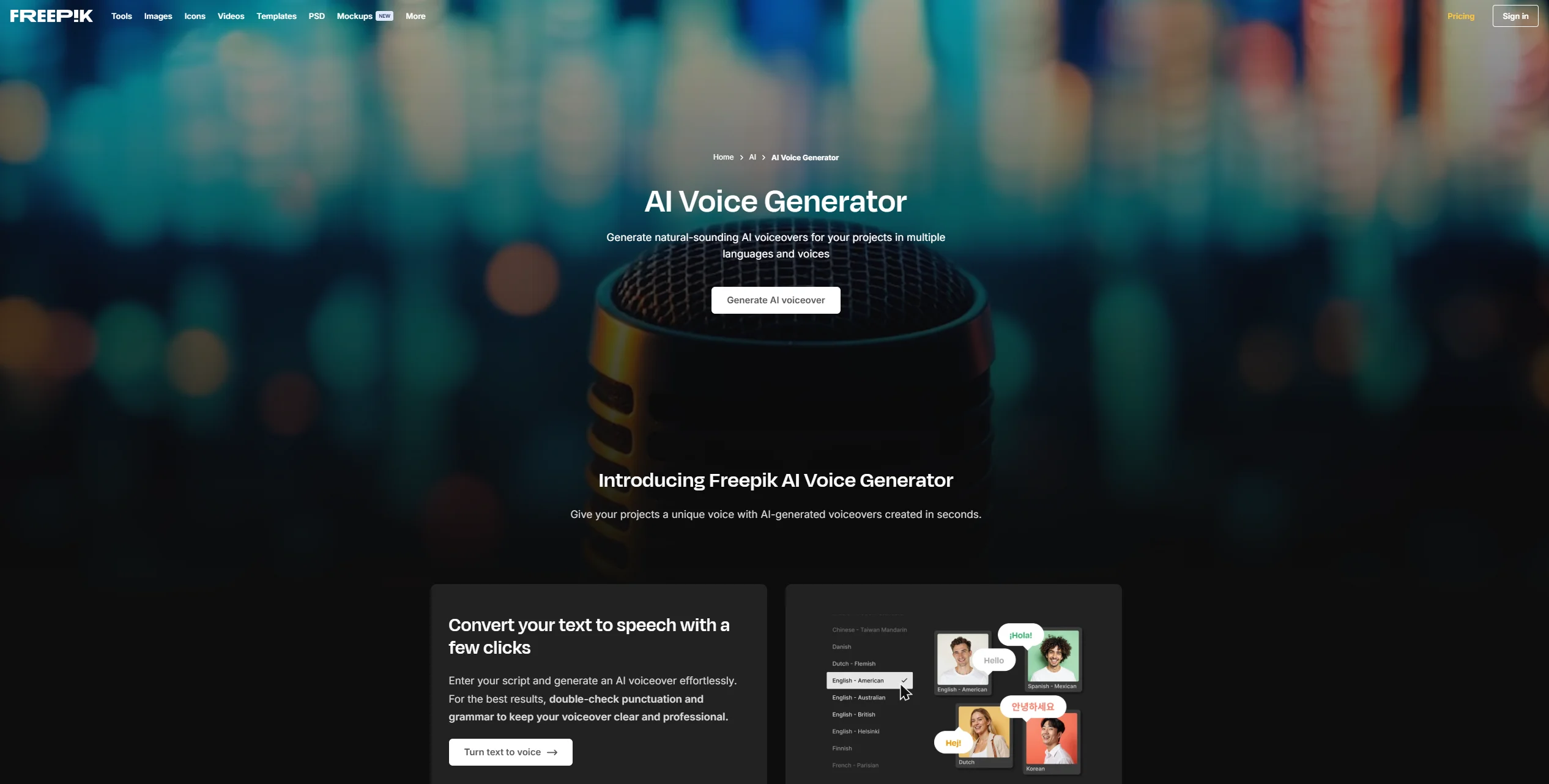 Freepik AI Voice Generator logo