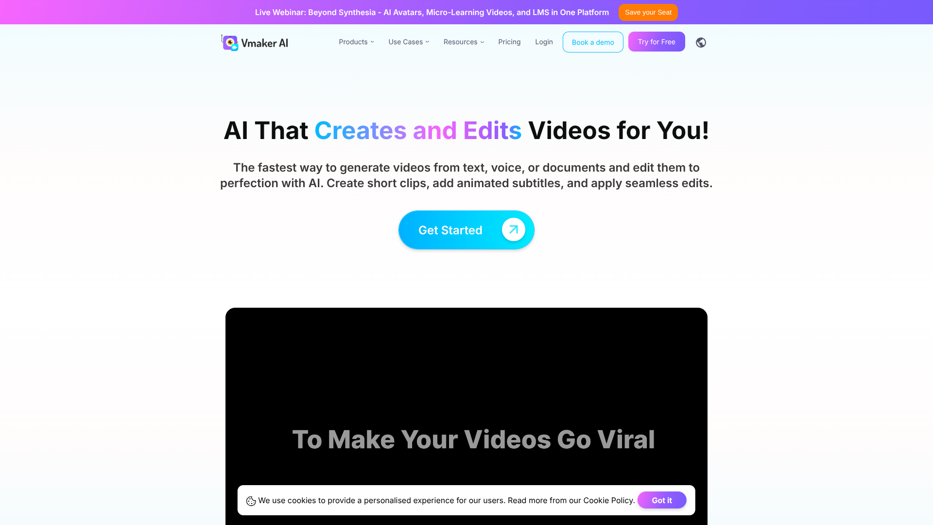 Vmaker AI screenshot