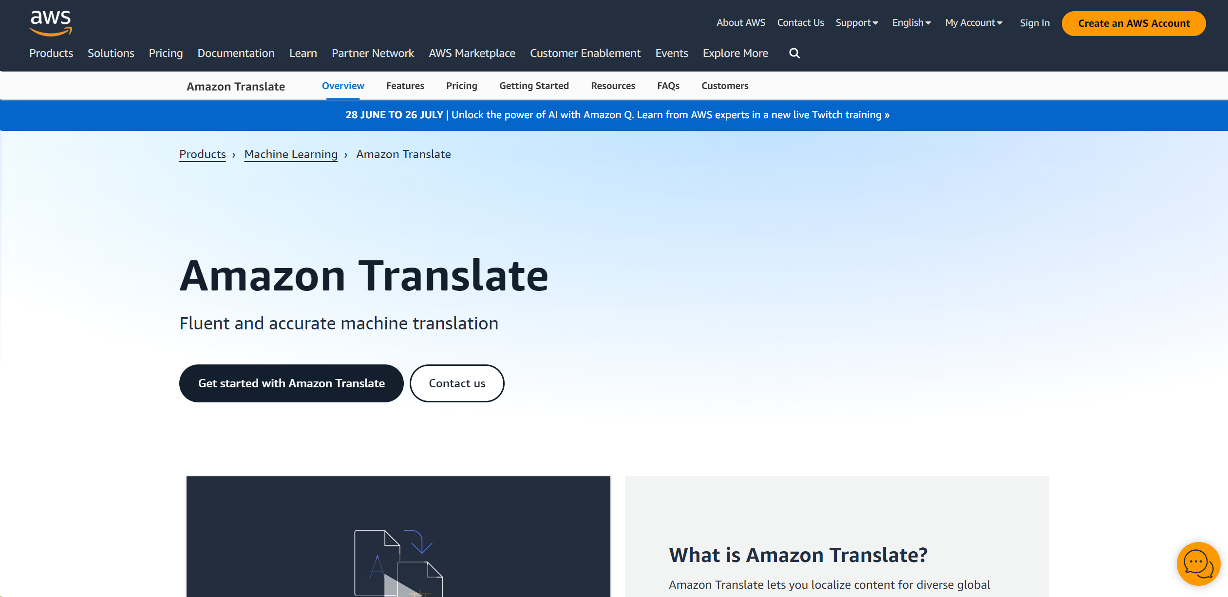 Amazon Translate logo